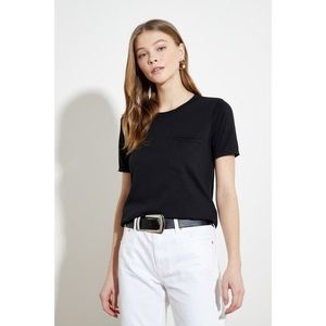 Trendyol Basic Knitted T-Shirt WITH Black Pocket Flaming vyobraziť