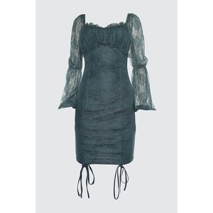 Trendyol Mint Drape Detailed Lace Dress vyobraziť