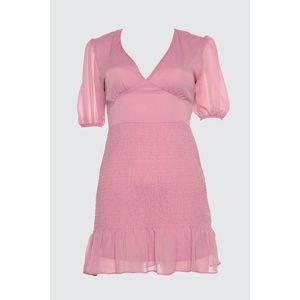 Trendyol Pink Gipe Detailed Chiffon Dress vyobraziť