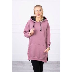 Two-color hooded dress dark pink vyobraziť