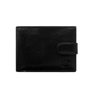Men´s black leather horizontal wallet vyobraziť