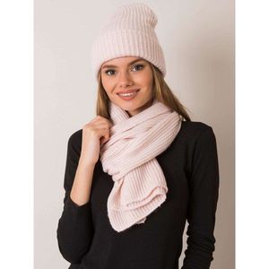 RUE PARIS Light pink hat and scarf set vyobraziť
