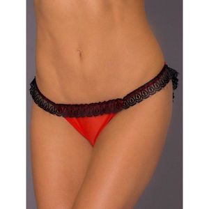 Red erotic panties with a cut on the buttocks vyobraziť