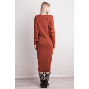 Brick red knitted BSL dress vyobraziť