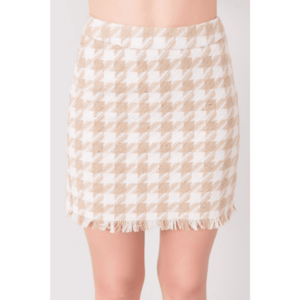 BSL Beige and white mini skirt vyobraziť