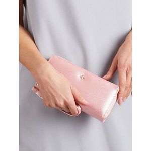 Oblong light pink pearl wallet with a zipper vyobraziť