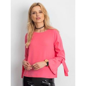 Coral blouse with ties and flared sleeves vyobraziť