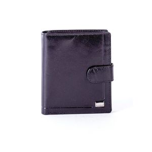 Black leather wallet with a clasp vyobraziť