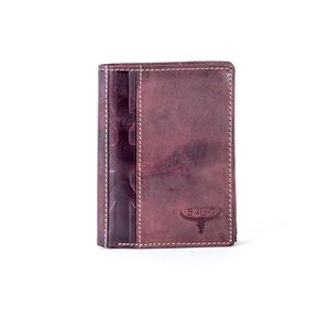 Leather brown wallet with vertical embossing vyobraziť