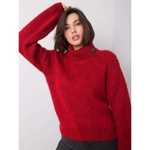 RUE PARIS Dark red women´s turtleneck sweater vyobraziť