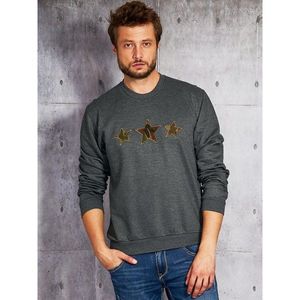 Men´s camo graphite sweatshirt with stars vyobraziť