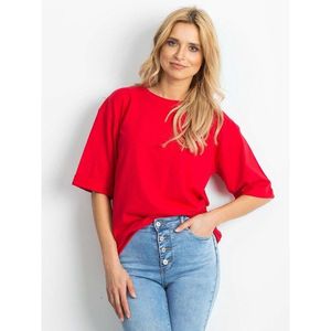 Plain cotton red blouse vyobraziť