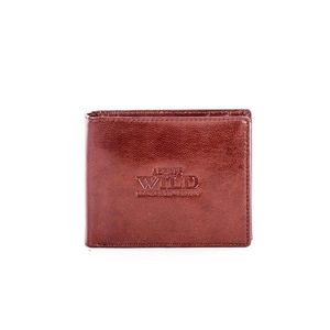 Men´s brown leather wallet with embossing vyobraziť