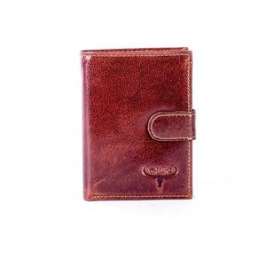 Leather wallet with brown embossing vyobraziť