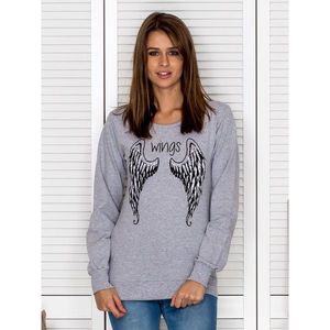 Gray sweatshirt with wings motif vyobraziť
