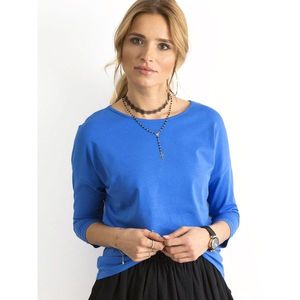 Basic blouse with 3/4 sleeves blue vyobraziť