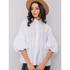 RUE PARIS White shirt with decorative sleeves vyobraziť