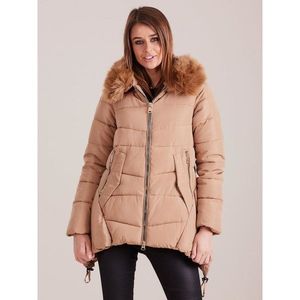 Ladies´ beige quilted winter jacket vyobraziť