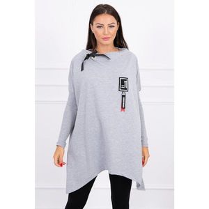 Oversize sweatshirt with asymmetrical sides gray vyobraziť