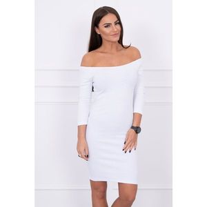 Dress fitted - ribbed white vyobraziť
