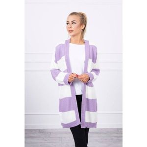 Two-color sweater ecru+purple vyobraziť