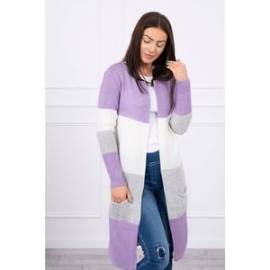Sweater Cardigan in the straps purple+ecru vyobraziť