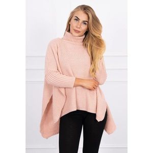 Turtleneck sweater and side slits powdered pink vyobraziť