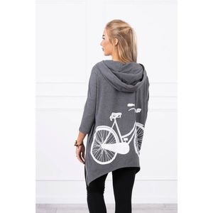 Sweatshirt with a bicycle print graphite melange vyobraziť