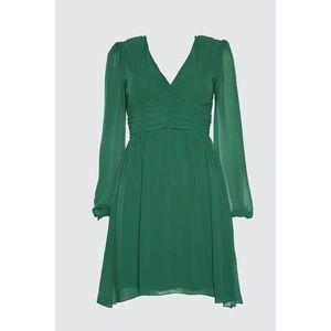 Trendyol Green Drapeli Chiffon Dress vyobraziť