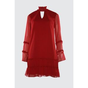 Trendyol Red Collar Detailed Chiffon Dress vyobraziť