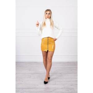 Double-layer skirt with express mustard vyobraziť