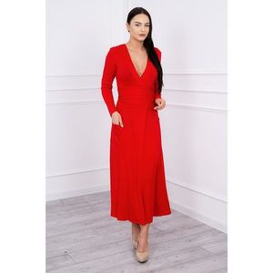 Straight Dress V-Neckline red vyobraziť