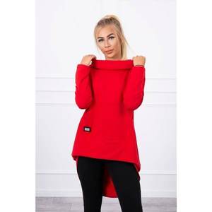 Sweatshirt with long back and hood red vyobraziť