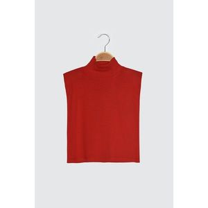 Trendyol Red Upright Collar Sleeveless Knitted Blouse vyobraziť