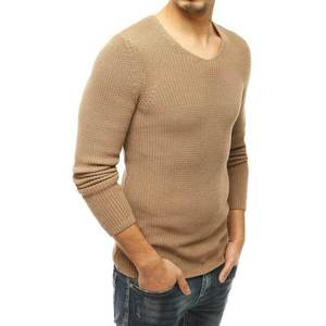 Men's sweater pulled over the head, brown WX1591 vyobraziť