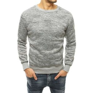 Light gray men's sweatshirt without hood BX4816 vyobraziť
