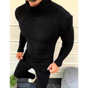 Black men's pullover turtleneck sweater WX1645 vyobraziť