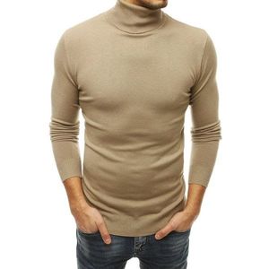 Men's beige turtleneck sweater WX1533 vyobraziť