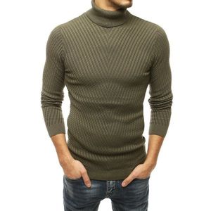 Men's pullover turtleneck sweater khaki WX1633 vyobraziť