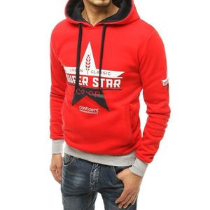 Red men's hooded sweatshirt BX4801 vyobraziť