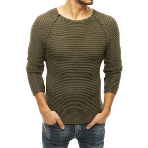 Men's sweater, pulled over the head, khaki WX1663 vyobraziť