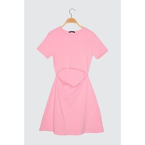 Trendyol Pink Waist Decolletage Knitted Dress vyobraziť