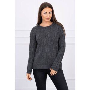 Sweater with an openwork weave graphite vyobraziť