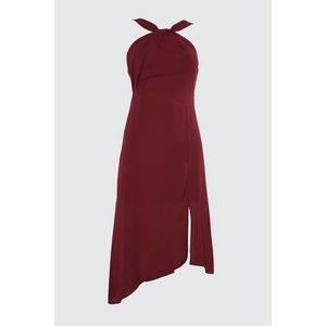 Trendyol Burgundy Collar Detailed Dress vyobraziť