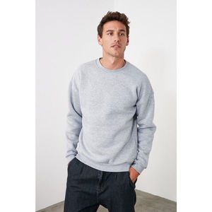 Trendyol Gray Men's Bike Collar Regular Fit Zipper Detail Sweatshirt vyobraziť