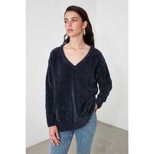 Trendyol Navy V-Neck Knitwear Sweater vyobraziť