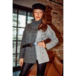Lemoniade Woman's Sweater Ls303 Dark Grey-Light Grey vyobraziť