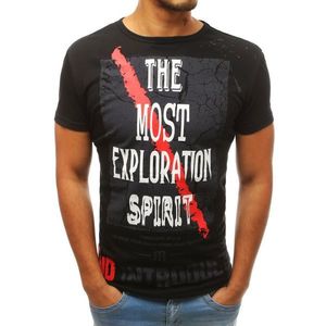 Black men's T-shirt with print RX3763 vyobraziť