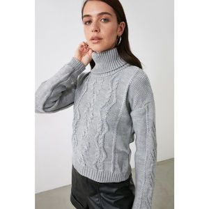 Trendyol Grey Turtleneck Knitwear Sweater vyobraziť