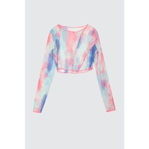 Trendyol MulticolorEd Tulle Knitted Crop Blouse vyobraziť